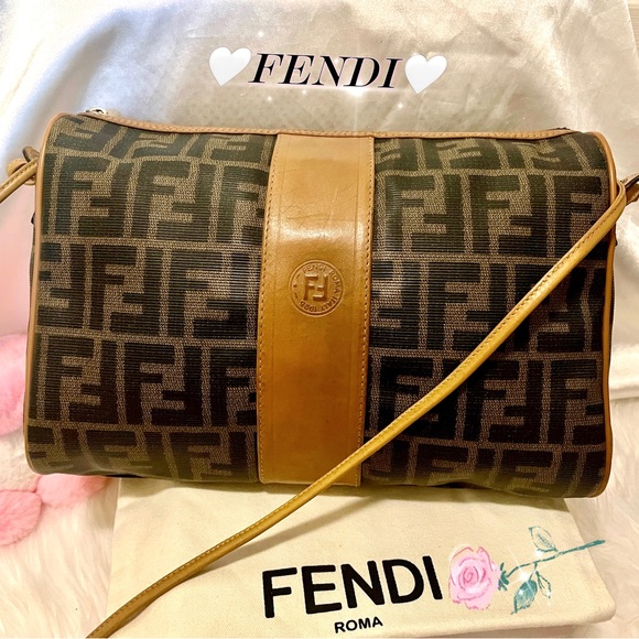 🧚Auth💖Beautiful💖 FENDI Zucca Zucchino FF Monogram Pochette Clutch Crossbody✨ - Picture 3 of 13